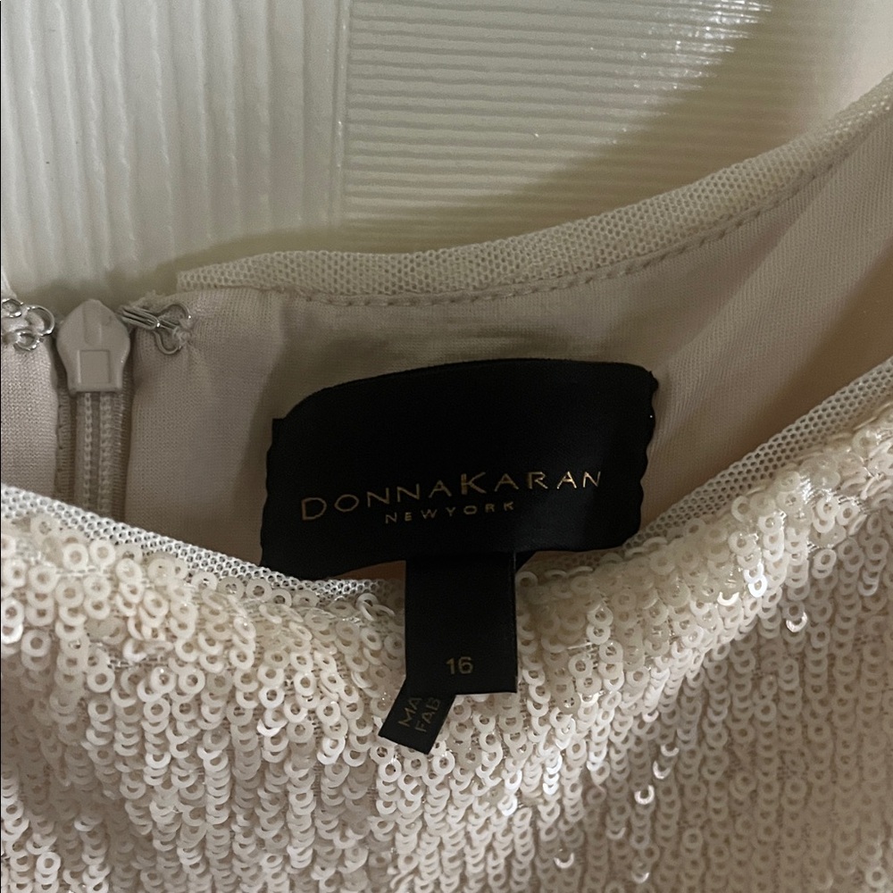 Donna Karan Champagne Sequin Strapless Dress - Picture 5 of 5